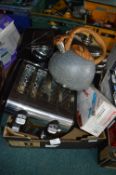 Kitchen Items Including Toasters, Pans, and a Kett