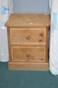Solid Pine Two Drawer Bedside cabinet