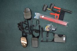 Two Pairs of Caravan Towing Mirrors, Gauge, etc.