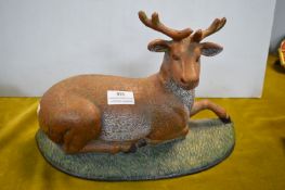 Cast Iron Painted Reindeer Doorstop