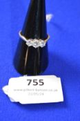 18ct Gold Ring with Three Diamonds Size: V ~3.1g