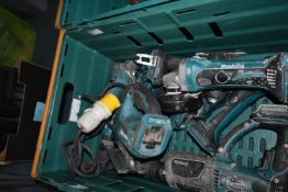 Makita Cordless Tools Including Drivers, Grinders, SDS Drill, Jig Saw, and a 110v Grinder