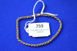 9ct Gold Chain Bracelet ~6g