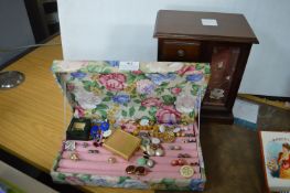 Ring Box and a Jewellery Cabinet and a Quantity of