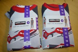 Two Kirkland Kid’s 4pc Pyjama Sets Size: 10 years