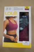 *Pair of Lole Sports Bra (1 Purple and 1 Camouflage) Size Small