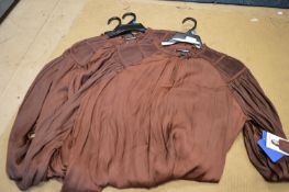 *Three Hilary Radley Blouses in Chocolate Size: L