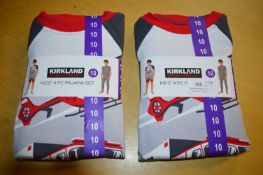 Two Kirkland Kid’s 4pc Pyjama Sets Size: 10 years