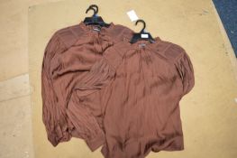 *Three Hillary Radley Blouses in Chocolate Size: L