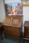 Oak Linenfold Bureau and a Canvas Print of York Mi