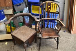 Windsor Chair and a Commode (both AF)