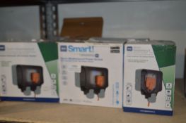 *Five Weatherproof Double Switch 13a Outdoor Sockets, One Smart Socket, and One Single Socket