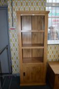 Wood Effect Shelf Unit with Single Cupboard