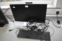 Dell Monitor, Stand, and Keyboard