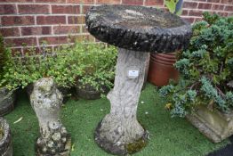 Concrete Garden Birdbath plus Owl Garden Ornament