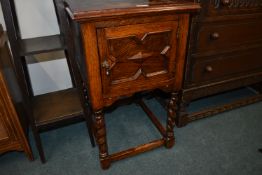 Carved Oak Barley Twist Cupboard