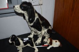 Three Pottery Spaniels