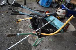 Galvanised Wheelbarrow Containing Garden Tools etc