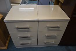 Pair of Three Drawer Bedside Cabinets