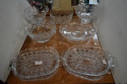 Cut Glass Lead Crystal Trifle Bowls and Serving Di