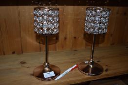 Pair of Copper Effect Tealight Holders