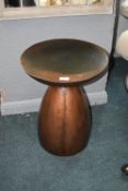 Beaten Copper Circular Side Table