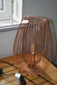 Copper Effect Metal Table Lamp