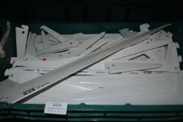 *Quantity of Assorted White Shelving Brackets (tray not included)