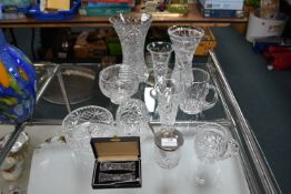 Cut Glass Lead Crystal Vases etc.