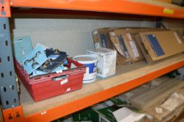 *Contents of Shelf to Include Roof Window Fittings, Ceiling Double Brackets, Repair Mortar, and an