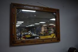 Hardwood Framed Mirror with Studded Detail