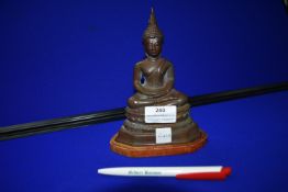 Patinated Brass Buddha on Stand