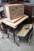 Sewing Machine Base, Crate, and a Pram