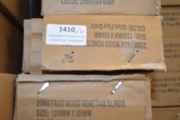 *Two 35mm Faux Wood Venetian Blinds 1250x500mm
