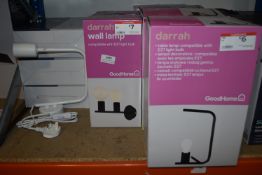 *Two Black and Three White Wall Lamps, and Four Black Table Lamps