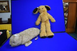 Vintage Alresford Mill Craft Soft Fur Seal, and a Handmade Rabbit