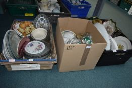 Assorted Pottery and Glassware (crates not include