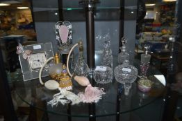 Scent Bottles, Decorative Clock, etc.