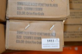 *Two 35mm Faux Wood Venetian Blinds 1250x500mm