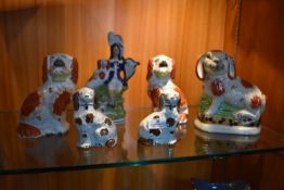 Victorian Staffordshire Flatback Spaniels etc.