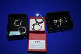 Three Pairs of Sterling Silver Earrings
