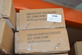 *Two 35mm Faux Wood Venetian Blinds 1250x500mm