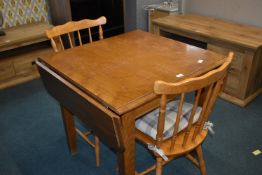 Small Drop Leaf Kitchen Table and Two Spindleback