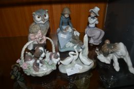 Six Lladro and Nao Figures