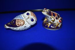 Two Royal Crown Derby Paperweights (AF)