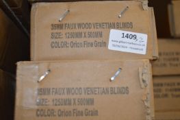 *Two 35mm Faux Wood Venetian Blinds 1250x500mm