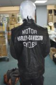 Leather Motorcycle Waistcoat with Harley Davidson
