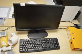 *LG 21” Monitor, Desktop PC, and Keyboard