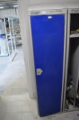 *Grey & Blue Metal Locker (no key) 46x46cm x 190cm tall (contents not included)