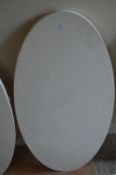*Oval White Marble Effect Tabletop 99x49cm 2cm thick